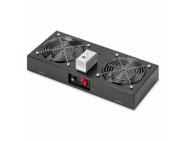 Digitus hladilna enota 2x ventilator s termostatom črna DN-19 FAN-2-WM-T-SW