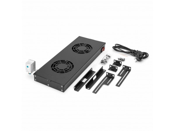 Digitus hladilna enota 2x ventilator s termo. strop/rack črna DN-19 FAN-2-HO-SW