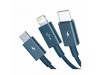 Baseus kabel USB 3v1 Lightning/TipC/ Mikro 1.5m moder CAMLTYS-03
