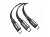 Baseus kabel USB 3v1 Lightning/TipC/ Mikro 1.2m siv CAMLT-BYG1