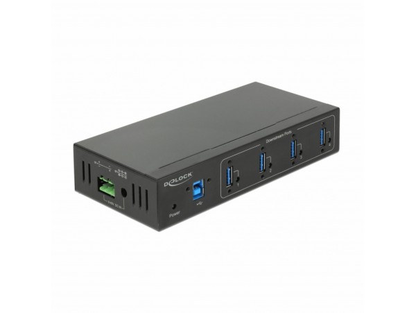 Delock hub USB 3.0 4xA DIN 15kV ESD zaščita 63309