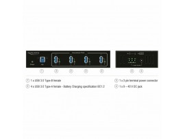 Delock hub USB 3.0 4xA DIN 15kV ESD zaščita 63309