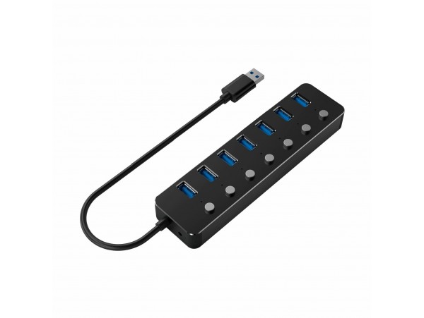 Gembird hub USB 3.1 7xA s stikali UHB-U3P7P-01