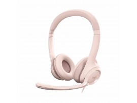 Logitech slušalke+mikrofon H390 roza 981-001281