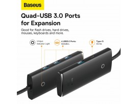 Baseus hub USB 3.0 4xTipA TipC 1m črn WKQX030101