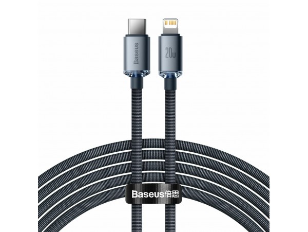 Baseus kabel TipC/Lightning 2m 20W C Crystal shine črn CAJY000301