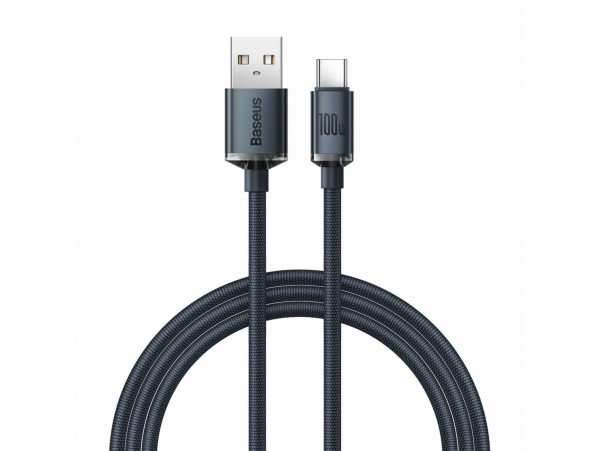 Baseus kabel USB A-C 1.2m 100W PD Crystal shine črn CAJY000401