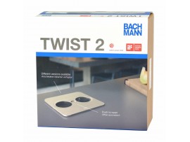 Bachmann TWIST 2 vgradna vtičnica srebrna kvadrat 2x220V 946.001