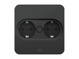 Bachmann TWIST 2 vgradna vtičnica črna kvadrat 2x220V 946.101