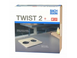 Bachmann TWIST 2 vgradna vtičnica črna kvadrat 2x220V 946.101