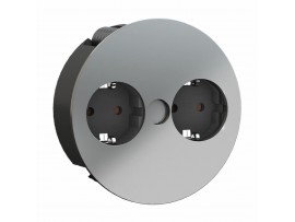 Bachmann TWIST vgradna vtičnica mat krom za kuh.pult 2x220V 931.021