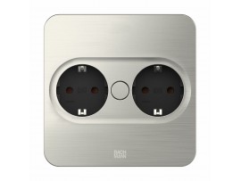 Bachmann TWIST 2 vgradna vtičnica srebrna kvadrat 2x220V 946.001