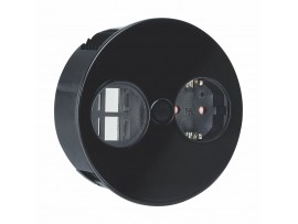 Bachmann TWIST vgradna vtičnica črna za kuh.pult 1x220V 1x prazen 931.133