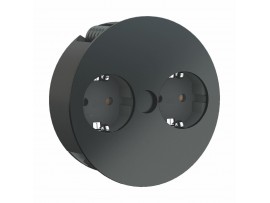 Bachmann TWIST vgradna vtičnica mat črna za kuh.pult 2x220V 931.150