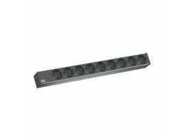 Bachmann razdelilec rack 9x250V ALU 2m črn 333.506