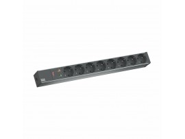 Bachmann razdelilec rack 8x250V ALU črn prenapetostna zaščita 2m 333.534