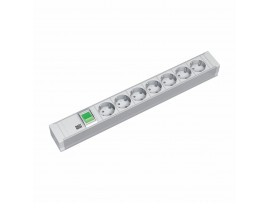 Bachmann razdelilec rack 7x250V PVC siv s stikalom 2m 333.600