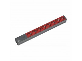 Bachmann razdelilec rack 8x250V ALU siv prenapetostna zaščita UPS 2m 333.538