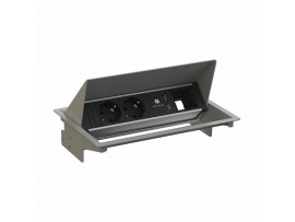 Bachmann Kit CONEO 2x220V, 2xUSB, 1xprazen srebrn 900.406