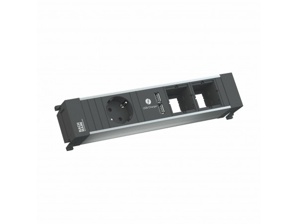 Bachmann POWER FRAME vgradni razdelilec 262mm 1x250V, 2xUSB, 2xprazen 916.0041