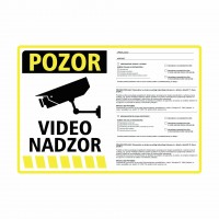 Nalepka "VIDEONADZOR" A5(190x133) rumena + 77. in 78. člen ZVOP-2