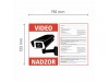 Nalepka "VIDEONADZOR" A5 (190x133) rdeča + 77. in 78. člen ZVOP-2