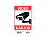 Nalepka "VIDEONADZOR" A4 (263x183) bela