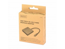 Digitus pretvornik USB 3.0 TipC-2x HDMI 4K 30Hz DA-70828