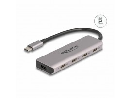 Delock hub USB 3.1 5x TipC 5/Gbps srebrn 64238
