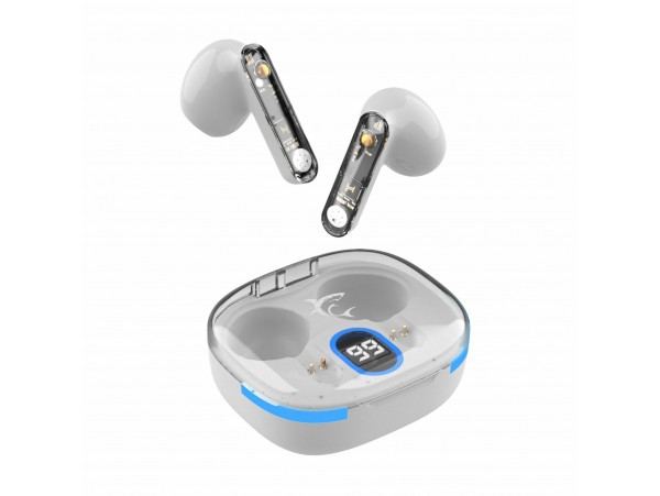 WHITE SHARK slušalke HYPERBEAT bele bluetooth z mikrofonom GEB-TWS37