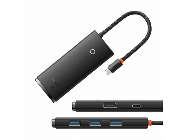 Baseus priklopna postaja USB 3.1 TipC 5v1 4K črn WKQX040001