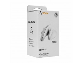 SBOX miška vertikalna brezžična USB bela VM-838W