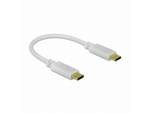 Delock kabel USB C-C 15cm 100W 5A bel 85357