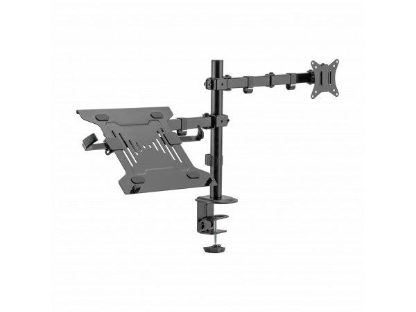 SBOX namizni nosilec za monitor s polico za prenosnik LCD-LM01-2 črn