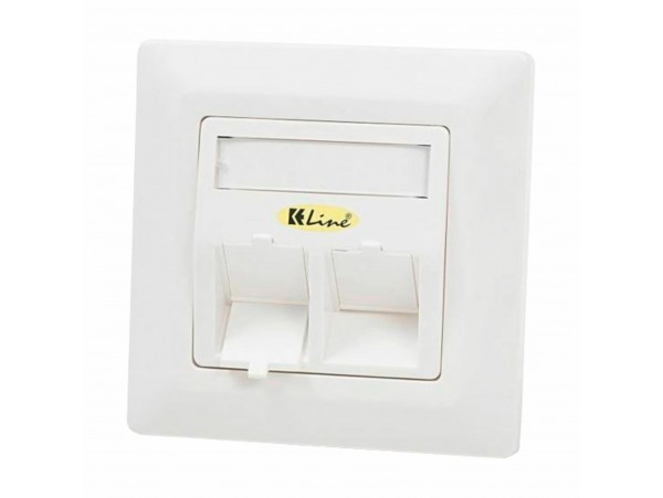 KELine podometna vtičnica 2x RJ45 kotna 80x80 601140-UP