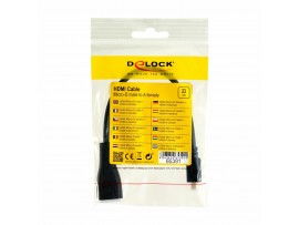 Delock adapter HDMI-D mikro M - HDMI Ž 23cm  65391