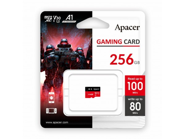 APACER microSD XC  256GB spominska kart. Class 30 Gaming AP256GMCSX10U7-RAGC