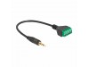 Delock kabel AVDIO 3,5M – terminal block adapter 4pin 20cm črn 66268