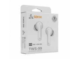 SBOX slušalke bele bluetooth z mikrofonom EB-TWS99
