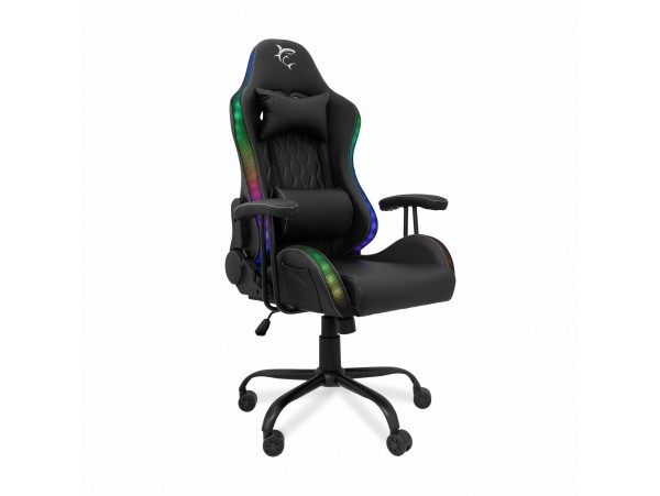 WHITE SHARK gaming stol INDIANAPOLIS-RGB črn