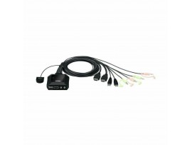 ATEN KVM stikalo 2x1 mini 4K HDMI/USB/ AVDIO s kabli CS22H