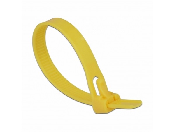 Delock vezice 150x7,5mm za večkratno uporabo rumene pak/100 18760