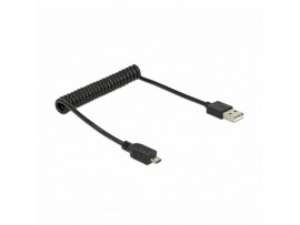 Delock kabel USB A-B mikro spirala do 0,6m 83162