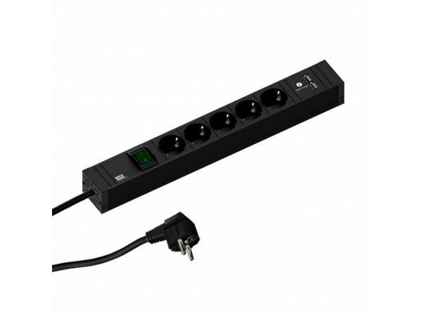 Bachmann razdelilec rack 5x250V Connect Line 2x USB A 2m