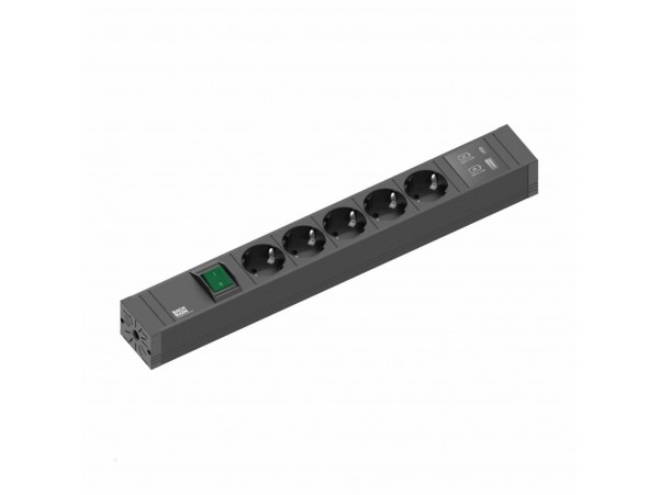 Bachmann razdelilec rack 5x250V Connect Line 2x USB A/C 2m