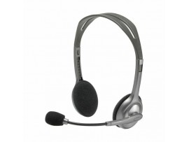 Logitech slušalke+mikrofon H110 sive 981-000271