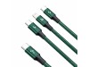 Baseus polnilni kabel TipC 3v1 Lightning TipC/Mikro 20W PD 1,5m zelen