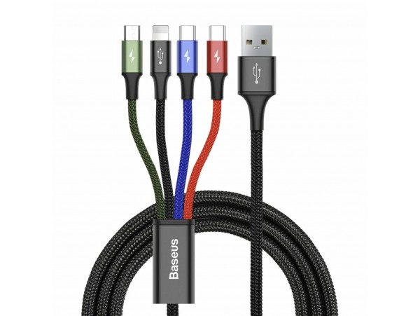 Baseus kabel USB 4v1 Lightning/2xTipC/ Mikro 1.2m tri barve CA1T4-B01
