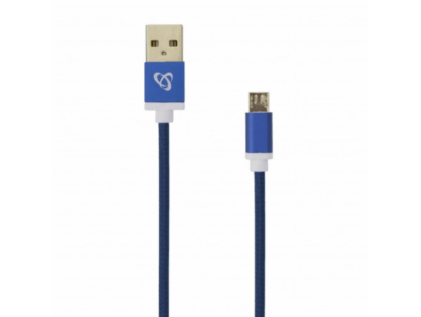 SBOX kabel USB A-B mikro 1,5m moder bombažna zaščita