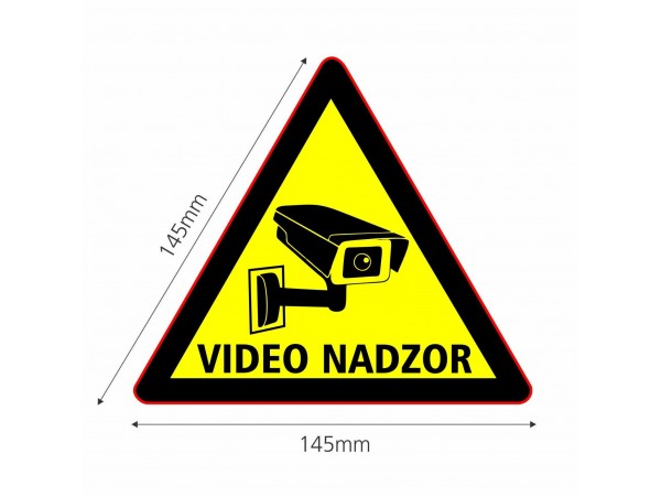 Nalepka trikotna "VIDEONADZOR" A5 (145x145)